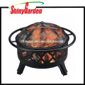 Patio Fire Pit con cocina Grill y pantalla cruzada para jardín y patio